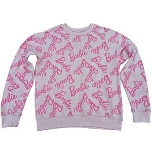 Womens Barbie Crew Sweatshirt Pink With Hot Pink Writing
